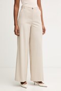 Haveone pantaloni culoarea bej, lat, high waist, PGE-P065