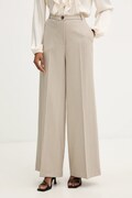 Haveone spodnie damskie kolor beżowy szerokie high waist PGE-P065