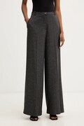 Haveone spodnie damskie kolor szary szerokie high waist PGE-P065