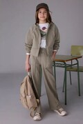 Дитячі штани Mayoral wide leg колір зелений 7579