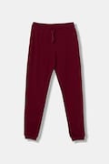 United Colors of Benetton pantaloni de trening din bumbac pentru copii culoarea bordo, uni, 3J68CF02H