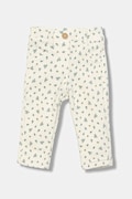United Colors of Benetton pantaloni bebe culoarea bej, cu imprimeu, 4NNFAE005