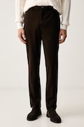 Tommy Hilfiger hlače chinos za muškarce od pamuka s elastanom smeđe spušteni struk MW0MW40262