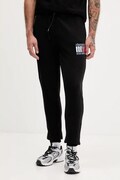 Bombažen spodnji del trenirke Tommy Jeans moški, črna barva, DM0DM22094