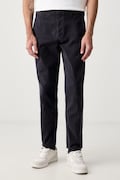 United Colors of Benetton spodnie chinos męskie bawełniane z elastanem granatowe regular waist 4TZYUF04P