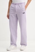 American Vintage spodnie dresowe bawełniane męskie kolor fioletowy z nadrukiem MPLI05B