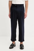 Drôle de Monsieur pantaloni cu lână Le Pantalon Plis Cropped albastru marin I.BP192.WV008