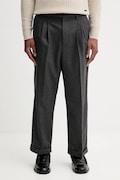 Drôle de Monsieur pantaloni cu lână Le Pantalon Plis Cropped culoare gri I.BP192.WV008