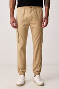 Calvin Klein Jeans spodnie cargo męskie bawełniane z elastanem beżowe regular waist LV04RD608G