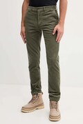 Menčestrové nohavice Tommy Hilfiger zelená farba, rovný strih, MW0MW40267