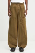 C.P. Company pantaloni de bumbac culoarea verde, cu fason cargo, 19CMPA065A110324G