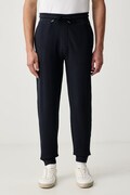 BOSS loungewear hlače moške z bombažem Structure Pants mornarsko modre srednji pas 50540577