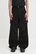 Памучен панталон Rick Owens DRKSHDW Stefan Cargo мъжки в черно със стандартна кройка DU02E7368.TW