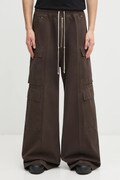 Rick Owens DRKSHDW spodnie Double Cargo Jumbo Belas męskie kolor brązowy w fasonie cargo DU02E7398.TW