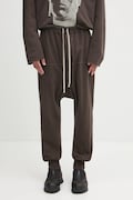 Rick Owens DRKSHDW pantaloni tuta di cotone Prisoner Drawstring uomo colore grigio DU02E7395.RIG