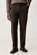 Lindbergh spodnie garniturowe męskie brązowe regular waist 30.001052