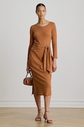 Lauren Ralph Lauren sukienka bodycon z bawełną pomarańczowa 200973598