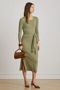 Lauren Ralph Lauren sukienka bodycon z bawełną zielona 200973598