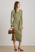 Lauren Ralph Lauren sukienka bodycon z bawełną zielona 200973598