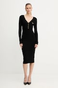 Elisabetta Franchi rochie din mătase mini negru montat AM10B56E2