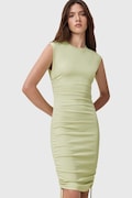 AllSaints rochie din bumbac SONNY culoarea verde, mini, mulată, W238DC