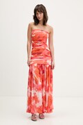 Bardot sukienka kolor pomarańczowy maxi rozkloszowana 59875DB1