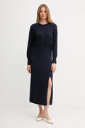 OUI sukienka z wełną kolor granatowy maxi dopasowana 94484