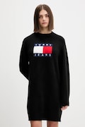 Сукня з домішкою вовни Tommy Jeans колір чорний mini oversize DW0DW21462