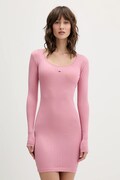 Сукня Tommy Jeans колір рожевий mini облягаюча DW0DW21508