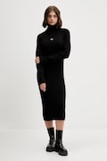 Tommy Jeans rochie din bumbac culoarea negru, midi, mulata, DW0DW22167