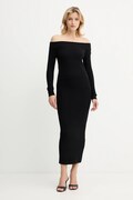 Šaty Armani Exchange černá barva, midi, přiléhavé, XW001313 AF10352