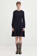 Vlněné šaty Lacoste tmavomodrá barva, mini, EF4161