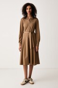 Lacoste лятна рокля от памук кафява EF5299