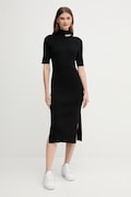 Dkny sukienka kolor czarny midi dopasowana DJ5R0751