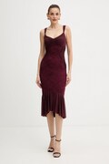 Šaty Guess CAITLYN bordová farba, midi, priliehavé, W5BK17 KB7V2