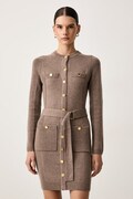 Marciano by Guess sukienka z dodatkiem kaszmiru AFRAH beżowa gładka 5BGK43 5893Z