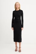 Twinset sukienka kolor czarny midi prosta 252TP3040
