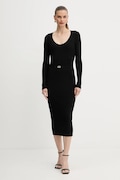Сукня Twinset колір чорний midi облягаюча 252TP3352