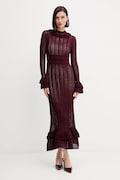 Twinset rochie culoarea bordo, maxi, evazați, 252TP3182