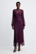 Twinset sukienka kolor fioletowy maxi prosta 252TT2261