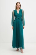 Twinset sukienka kolor turkusowy maxi rozkloszowana 252TT2021