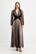 Twinset sukienka kolor czarny maxi rozkloszowana 252TT2021