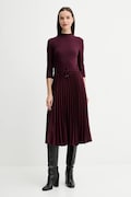 Tommy Hilfiger sukienka kolor bordowy midi rozkloszowana WW0WW46138