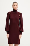Luisa Spagnoli sukienka wełniana kolor bordowy mini prosta 100056