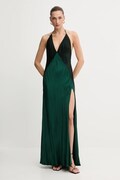 Bardot sukienka kolor zielony maxi rozkloszowana 59977DB