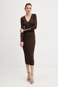 Liu Jo rochie culoarea maro, midi, mulata, MF5036 MS99E