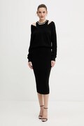 Liu Jo rochie cu lână culoarea negru, maxi, drept, MF5161 MA85Q
