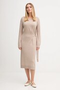 Gaudi sukienka kolor beżowy maxi prosta 521FD13001