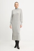 BOSS Orange rochie din lână culoarea gri, maxi, drept, 50548961