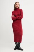 Haljina s primjesom vune Tommy Hilfiger boja: bordo, maxi, ravna, WW0WW46429